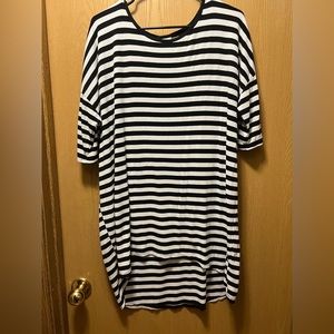 Lularoe Black & White Striped Irma Tee